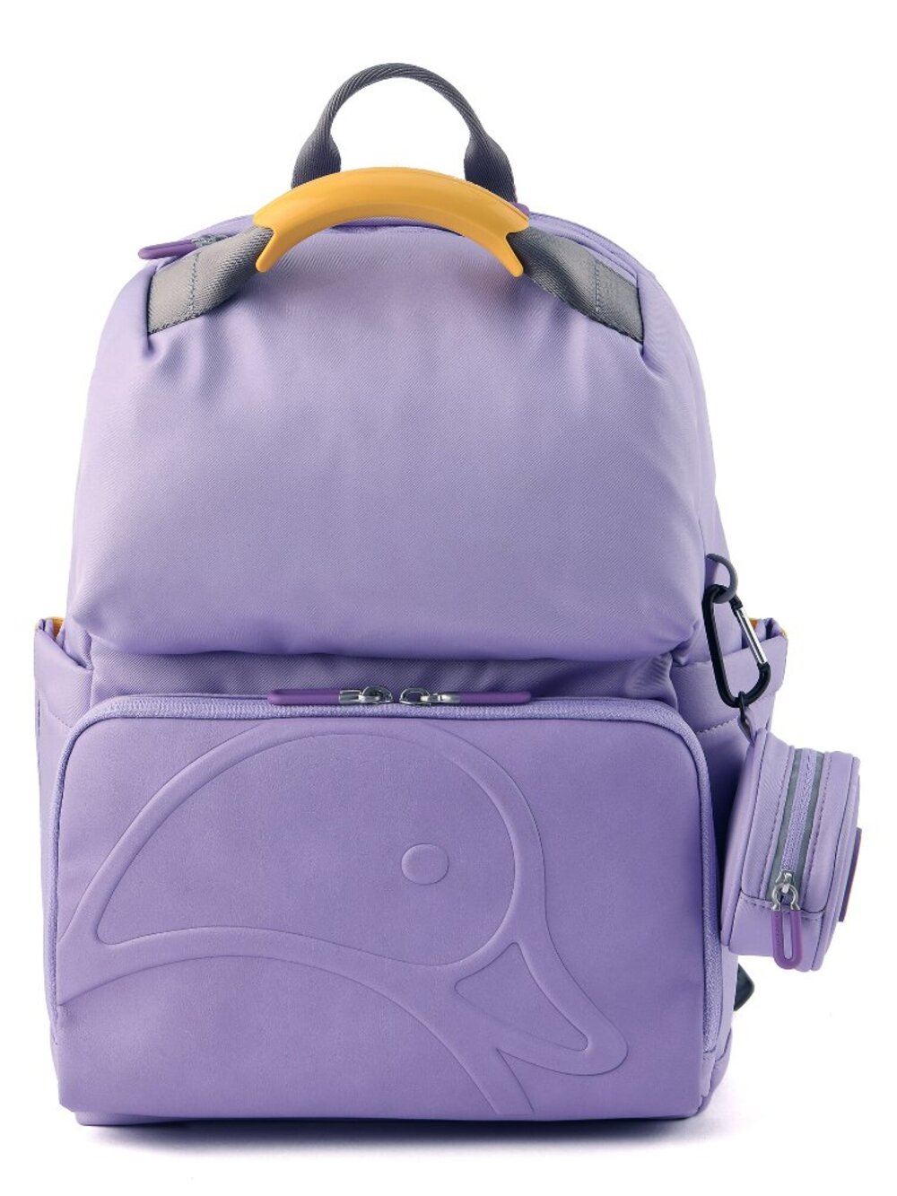 Mandarina Duck Lilac Purple Backpack Duck Embossed Travel Bag with Mini Pouch